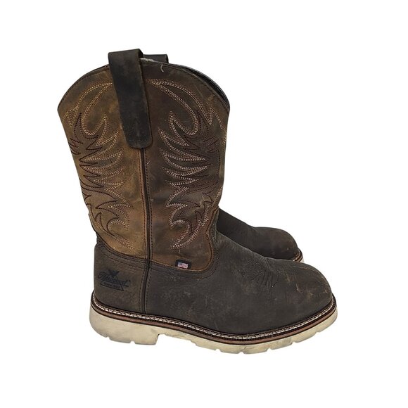 Thorogood Men's 11 "Steel Toe Western Wellington 804-4331 (U.S.A.) Brown 11 2E - Picture 2 of 8